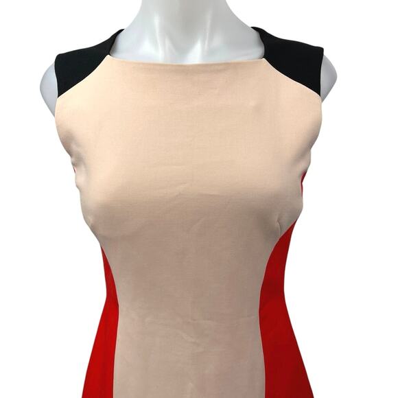 NEW Zara Multicolor Colorblock Sleeveless Zip Cutout Mini A-line Tank Dress Sz S - Picture 4 of 6